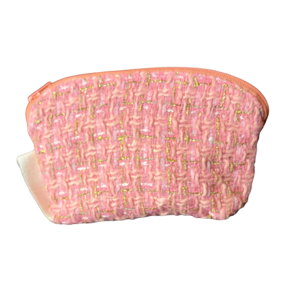 CC Chain Pink Vintage Silk Scarf Beauty Bag