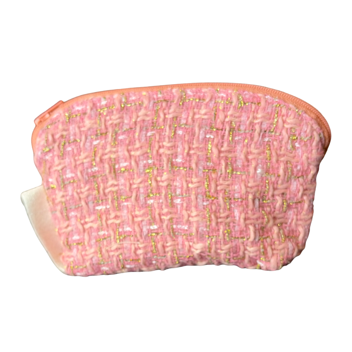 CC Chain Pink Vintage Silk Scarf Beauty Bag