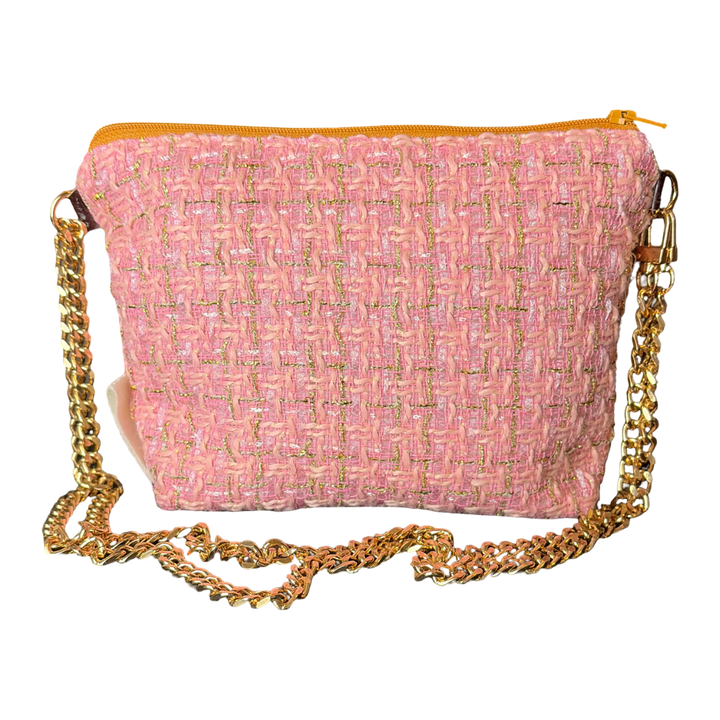 CC Chain Pink Vintage Scarf Crossbody Bag