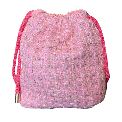 CC Chain Pink Vintage Scarf Drawstring Crossbody Bag