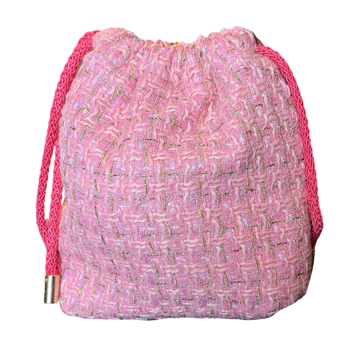 CC Chain Pink Vintage Scarf Drawstring Crossbody Bag