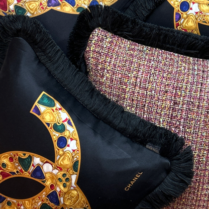 CC Vintage Silk Scarf Pillows 19"