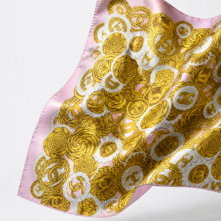 Chanel CC Logo Pink Scarf