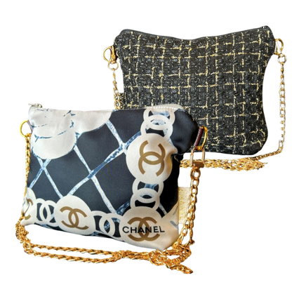 CC Camellia Noir Vintage Scarf Crossbody Bag