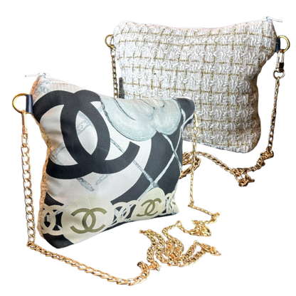 CC Camellia Noir Vintage Scarf Crossbody Bag