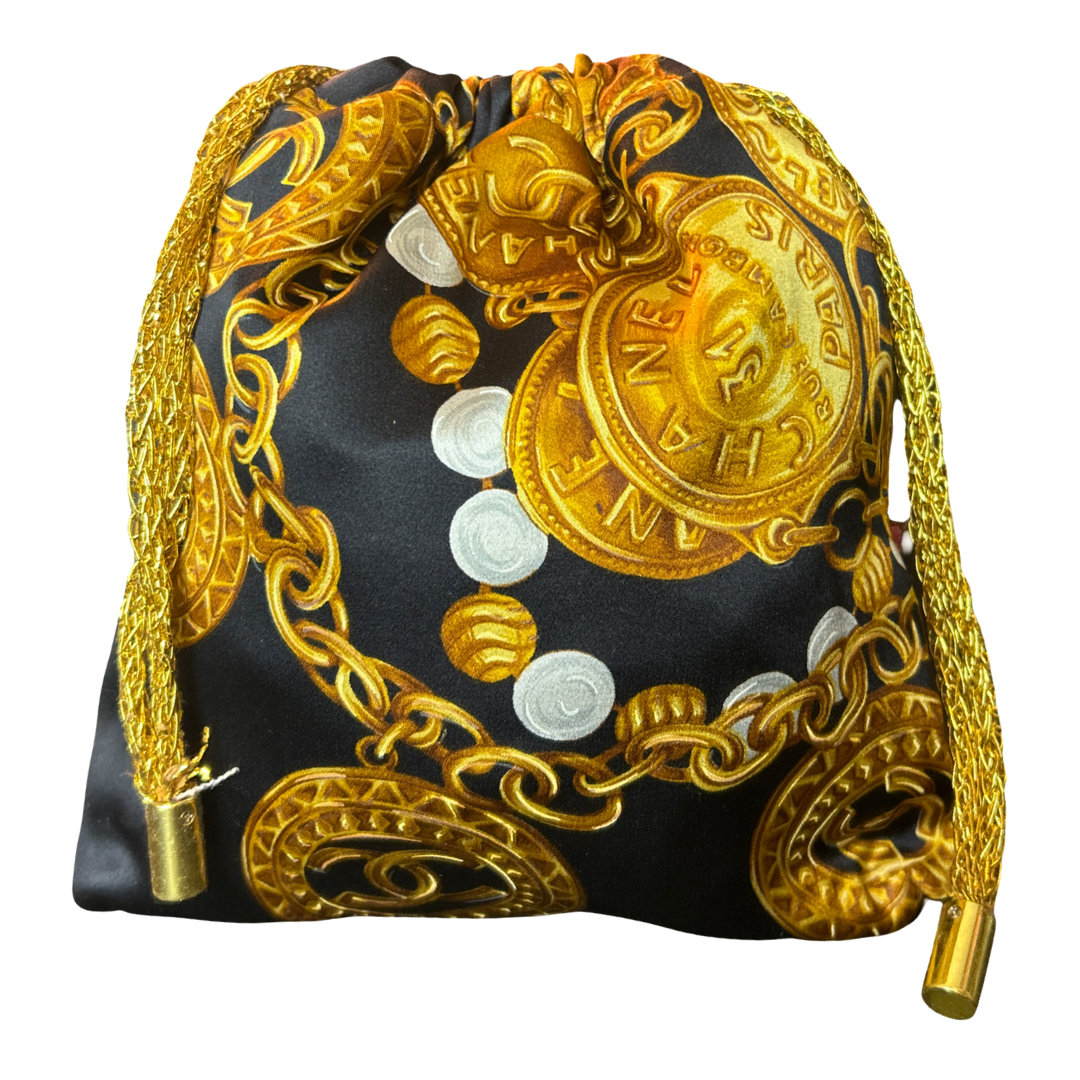 Chanel CC Logo  Coins Scarf | Chanel Crossbody Bag at Vintage Luxe Up