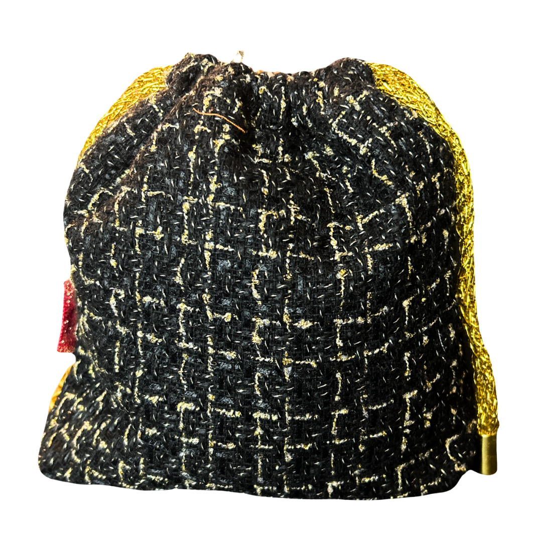 CC Logo Coins Noir Vintage Scarf Drawstring Crossbody Bag