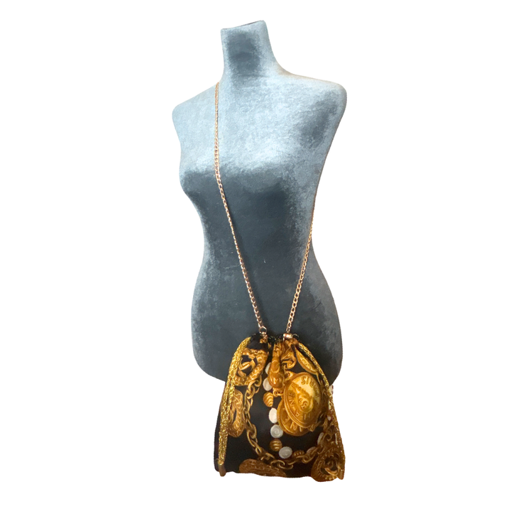 Chanel CC Logo  Coins Scarf | Chanel Crossbody Bag at Vintage Luxe Up