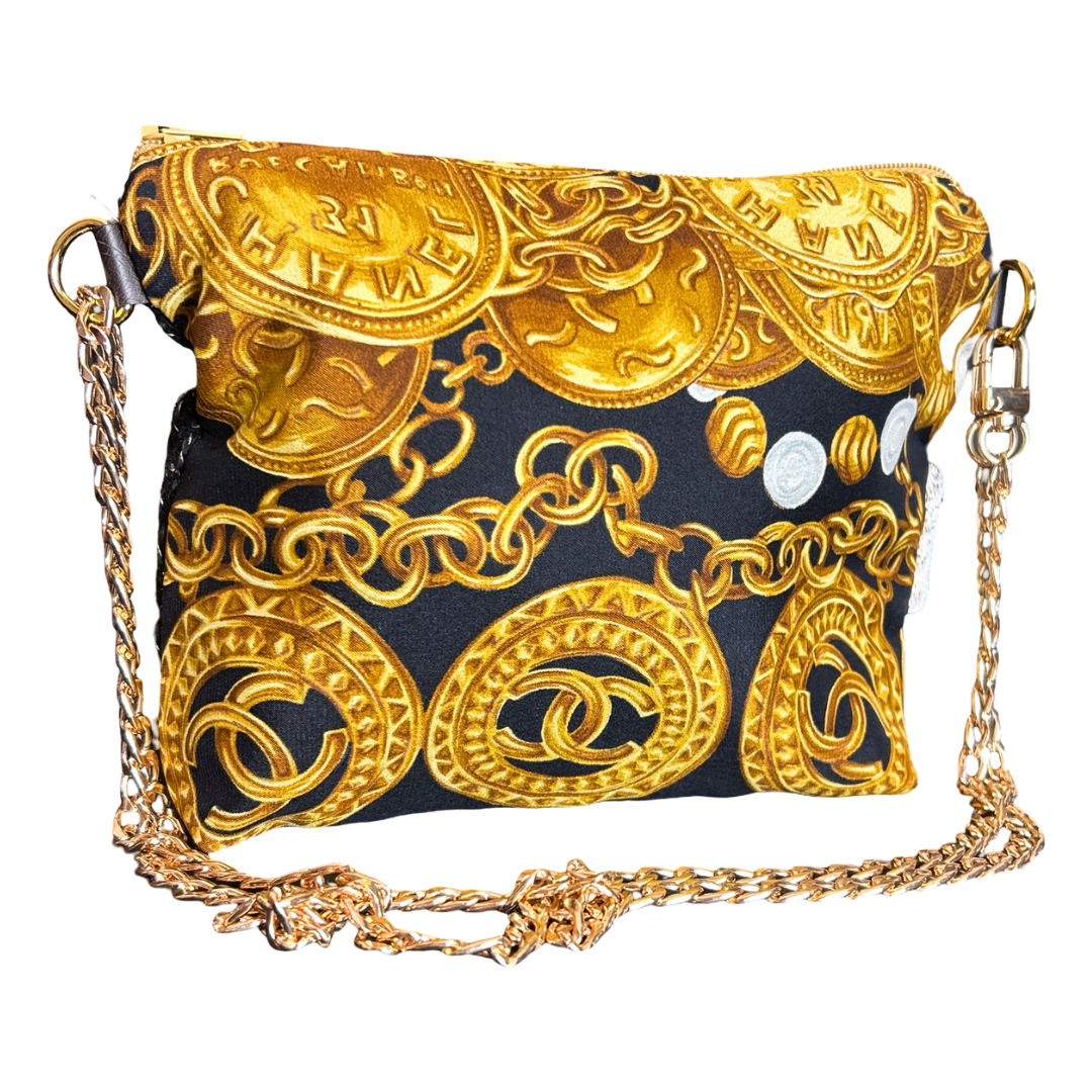 Chanel CC Logo Scarf | Chanel Crossbody Bag at Vintage Luxe Up
