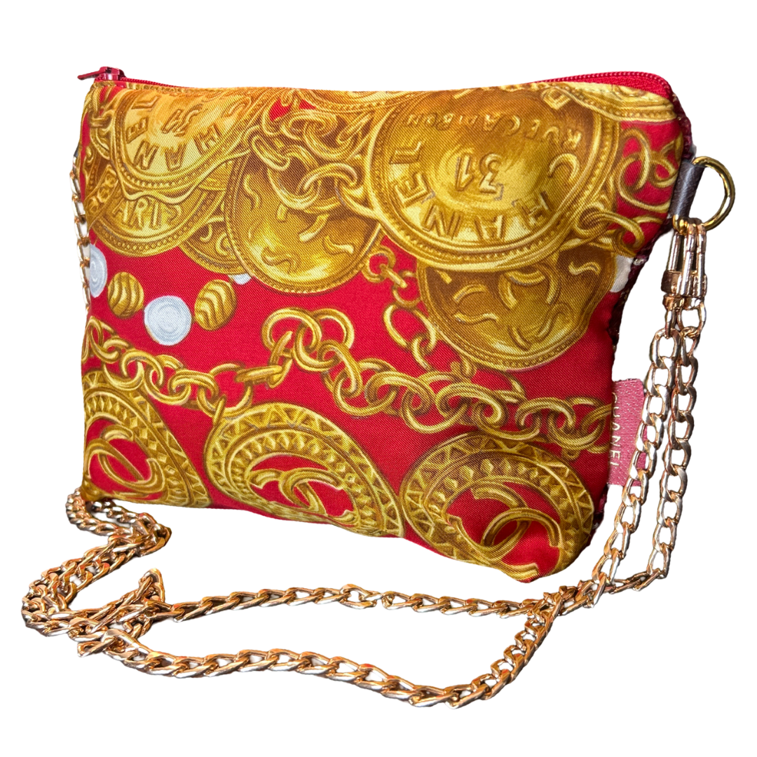 Chanel CC Logo Scarf | Chanel Crossbody Bag at Vintage Luxe Up