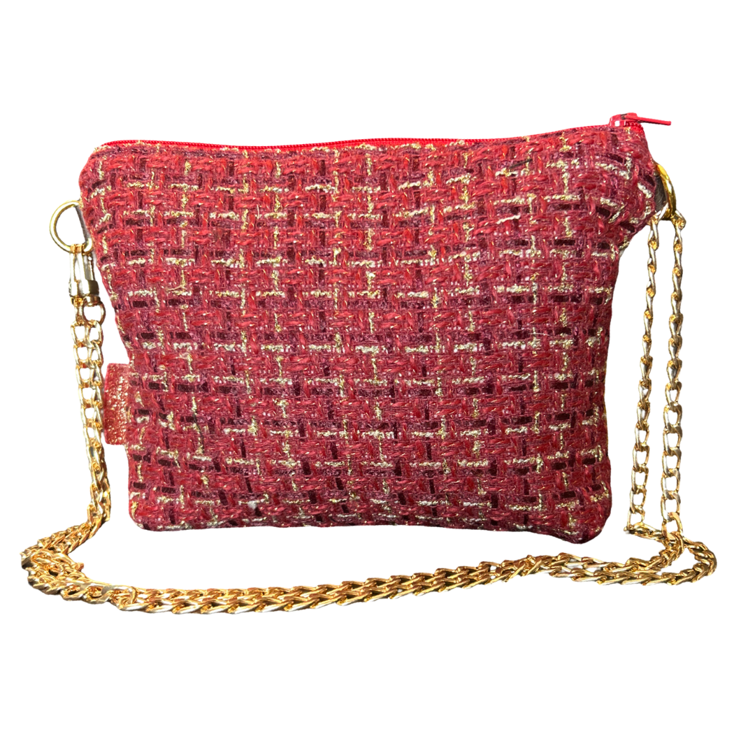CC Logo Coins Rouge Vintage Scarf Crossbody Bag