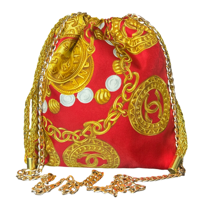 Chanel CC Logo  Coins Scarf | Chanel Crossbody Bag at Vintage Luxe Up