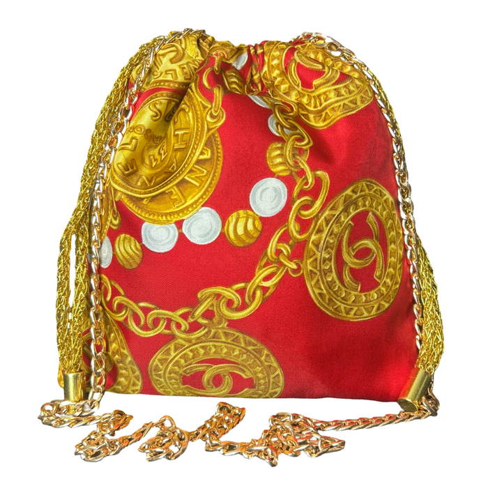 Chanel CC Logo  Coins Scarf | Chanel Crossbody Bag at Vintage Luxe Up