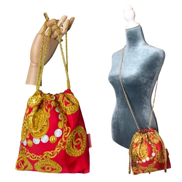 Chanel CC Logo  Coins Scarf | Chanel Crossbody Bag at Vintage Luxe Up