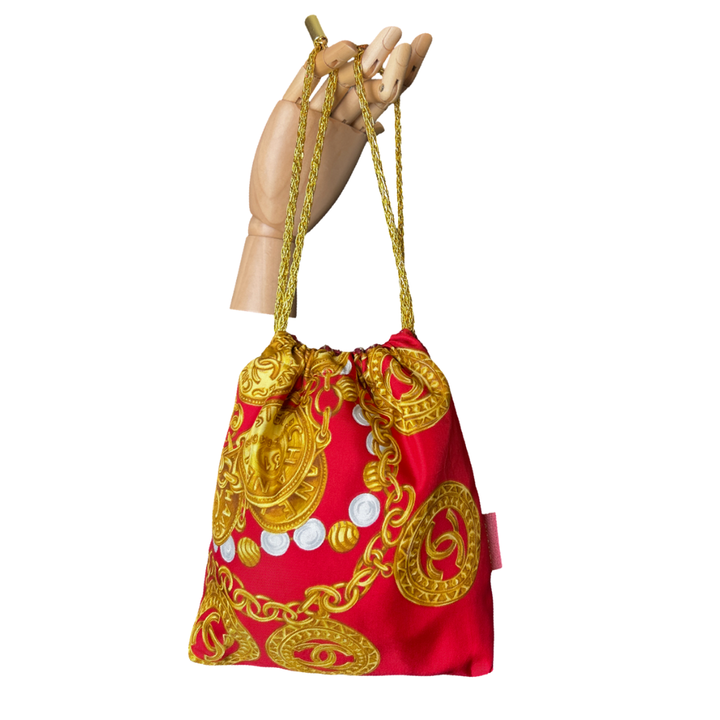 Chanel CC Logo  Coins Scarf | Chanel Crossbody Bag at Vintage Luxe Up