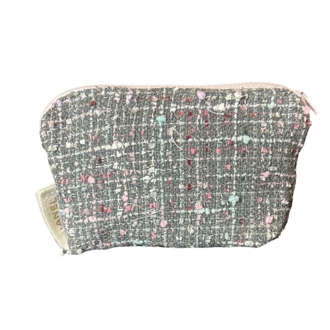 CC Camellia Pink Vintage Silk Scarf Beauty Bag