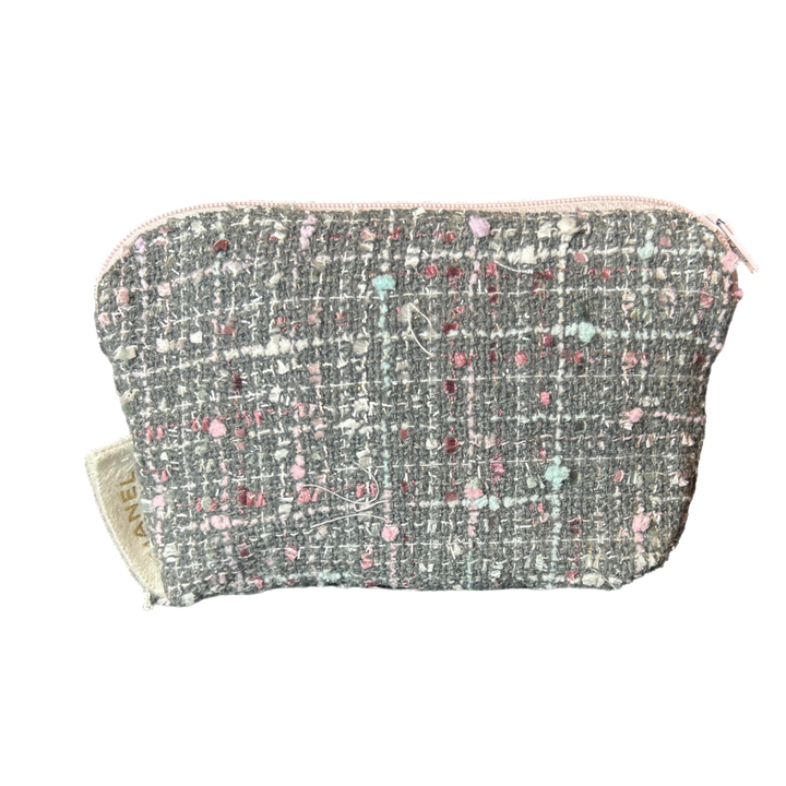 CC Camellia Pink Vintage Silk Scarf Beauty Bag