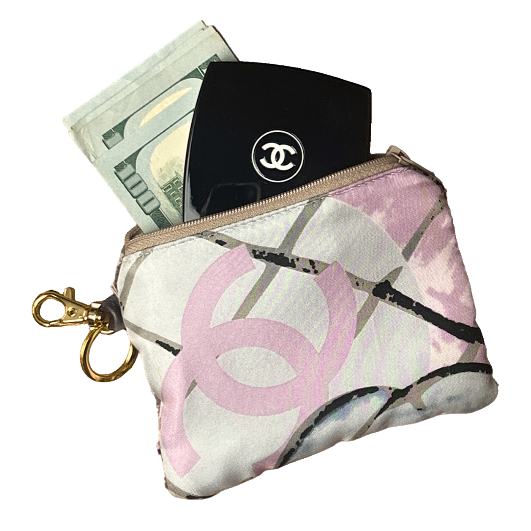 CHANEL CC Logo Camellia Keychain Chanel Wristlet Keychain