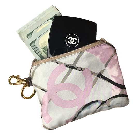 CHANEL CC Logo Camellia Keychain Chanel Wristlet Keychain