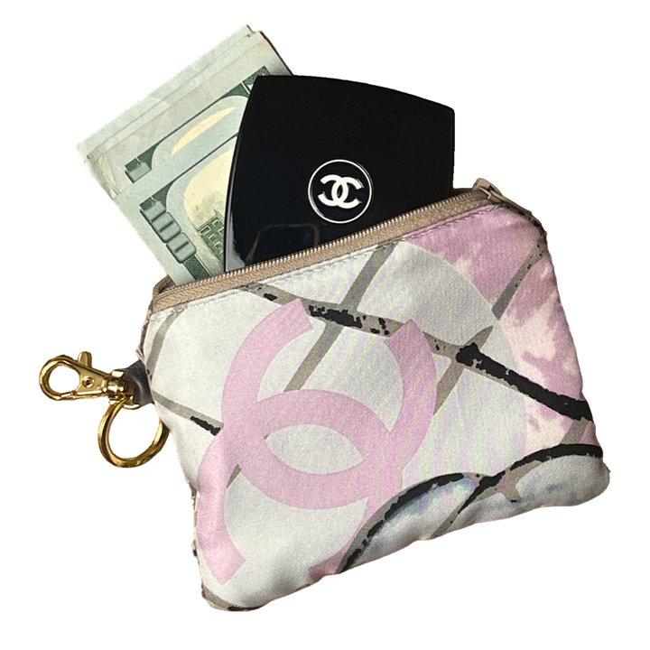CHANEL CC Logo Camellia Keychain Chanel Wristlet Keychain