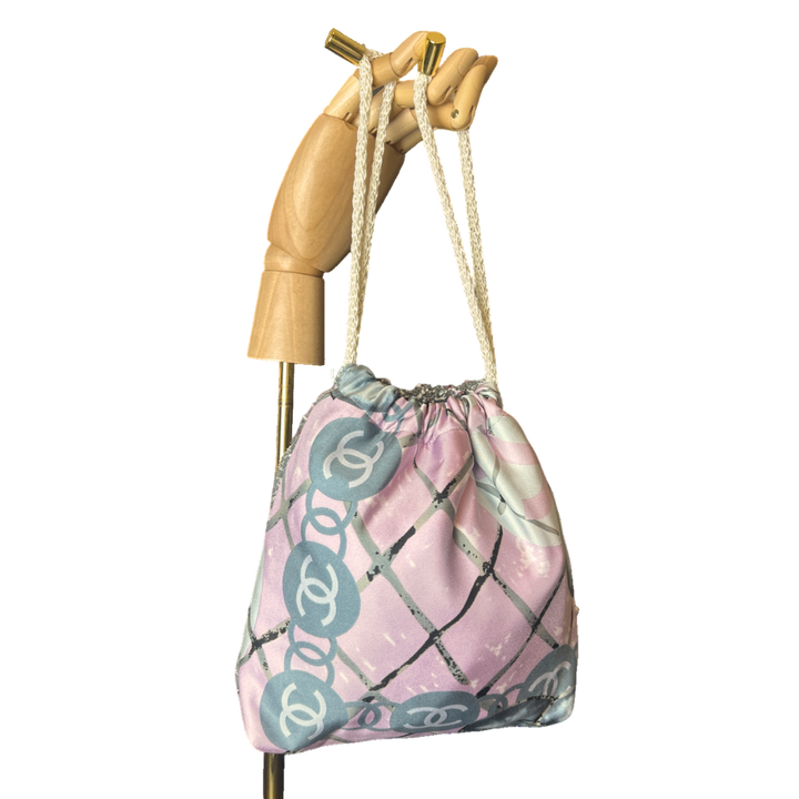 Chanel CC Logo Camellia Scarf | Chanel Crossbody Bag at Vintage Luxe Up