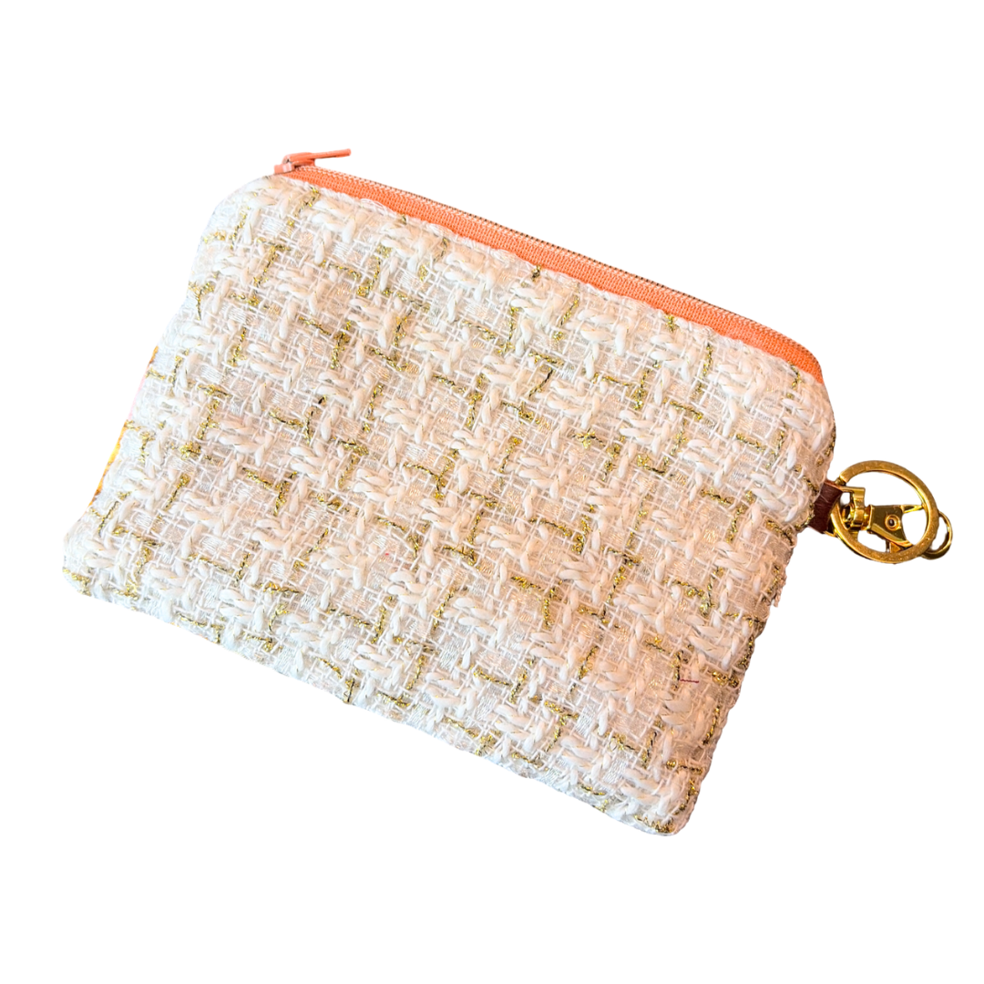 Chanel CC Buttons Pink Scarf | Chanel Keychain Bag Charm