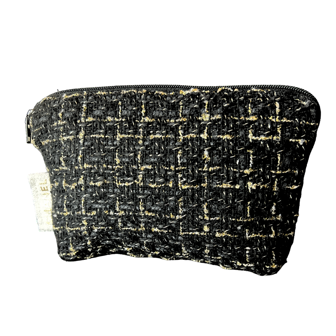 CC Camellia Noir Vintage Silk Scarf Beauty Bag