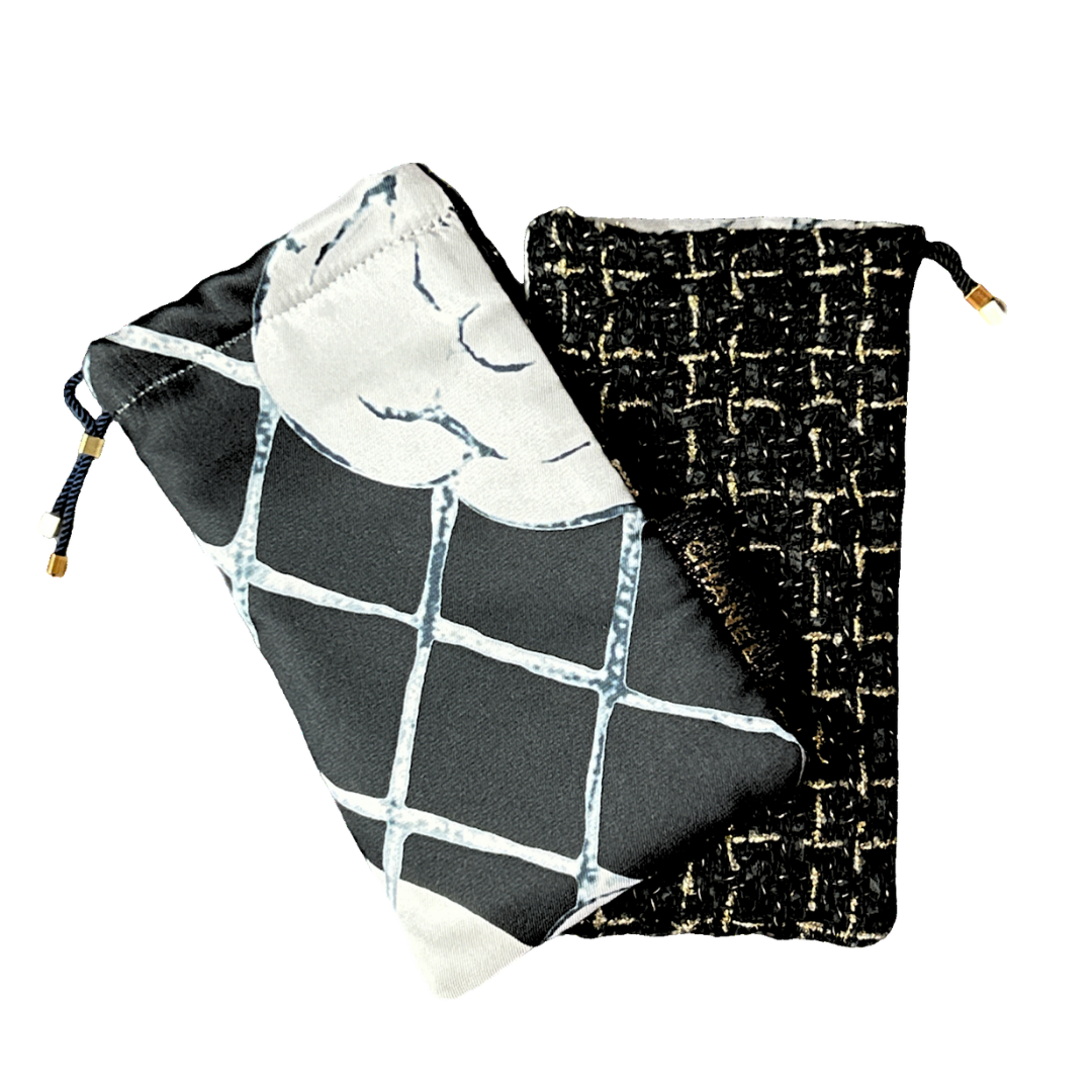 CC Camellia Noir Drawstring Eyewear Pouch