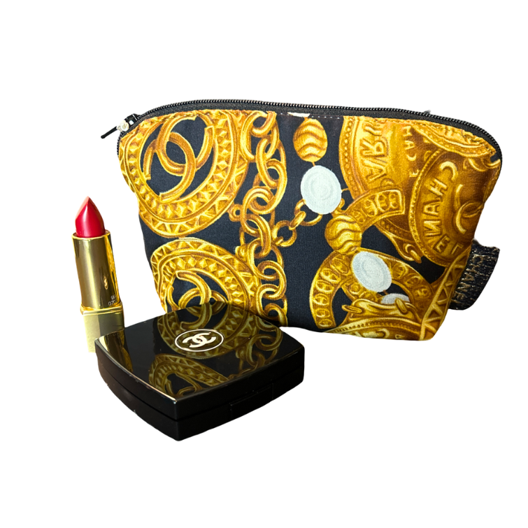 Chanel CC Logo Scarf Beauty Bag 