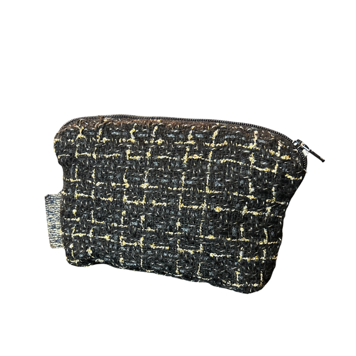 CC Logo Gold Coins Noir Vintage Silk Scarf Beauty Bag