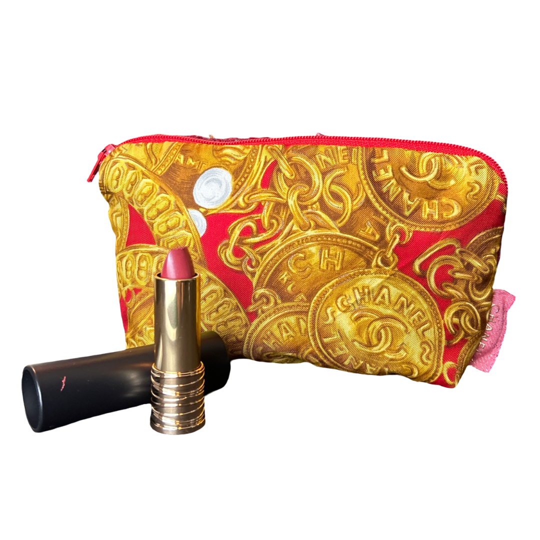 Chanel CC Logo Scarf Beauty Bag at Vintage Luxe Up