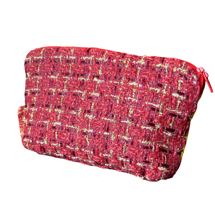 CC Logo Coins Rouge Vintage Silk Scarf Beauty Bag