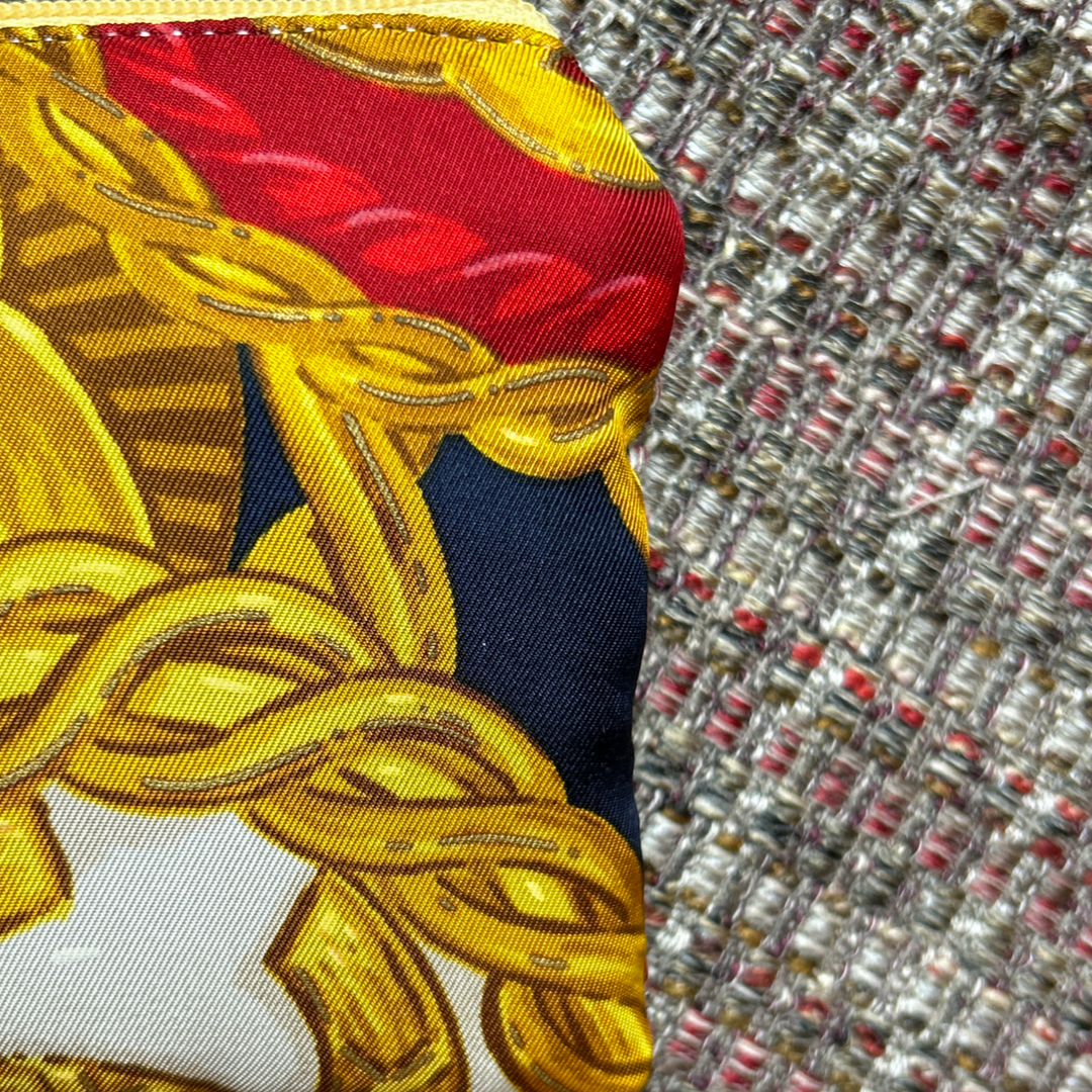 Chanel Gold Buttons Vintage Silk Scarf Crossbody Bag