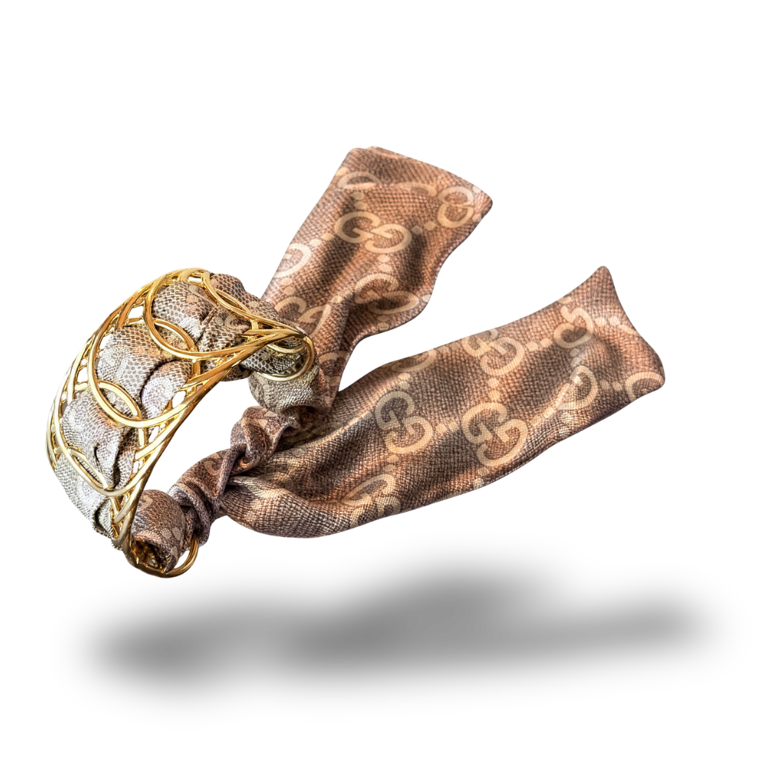 GG Metallic Vintage Scarf Cuff Bracelet