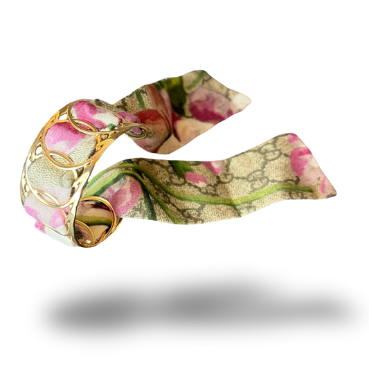 GG Blooms Pink Vintage Scarf Cuff Bracelet