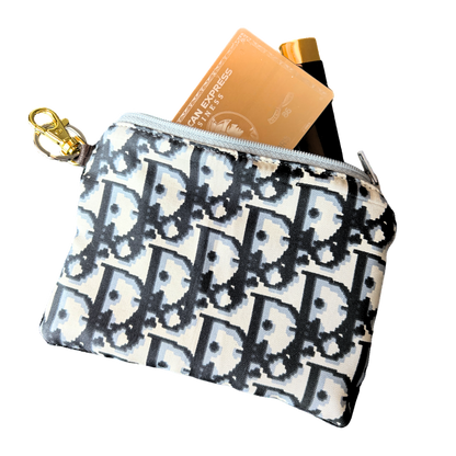Trotter Noir Vintage Silk Scarf Coffee Run Keychain Bag