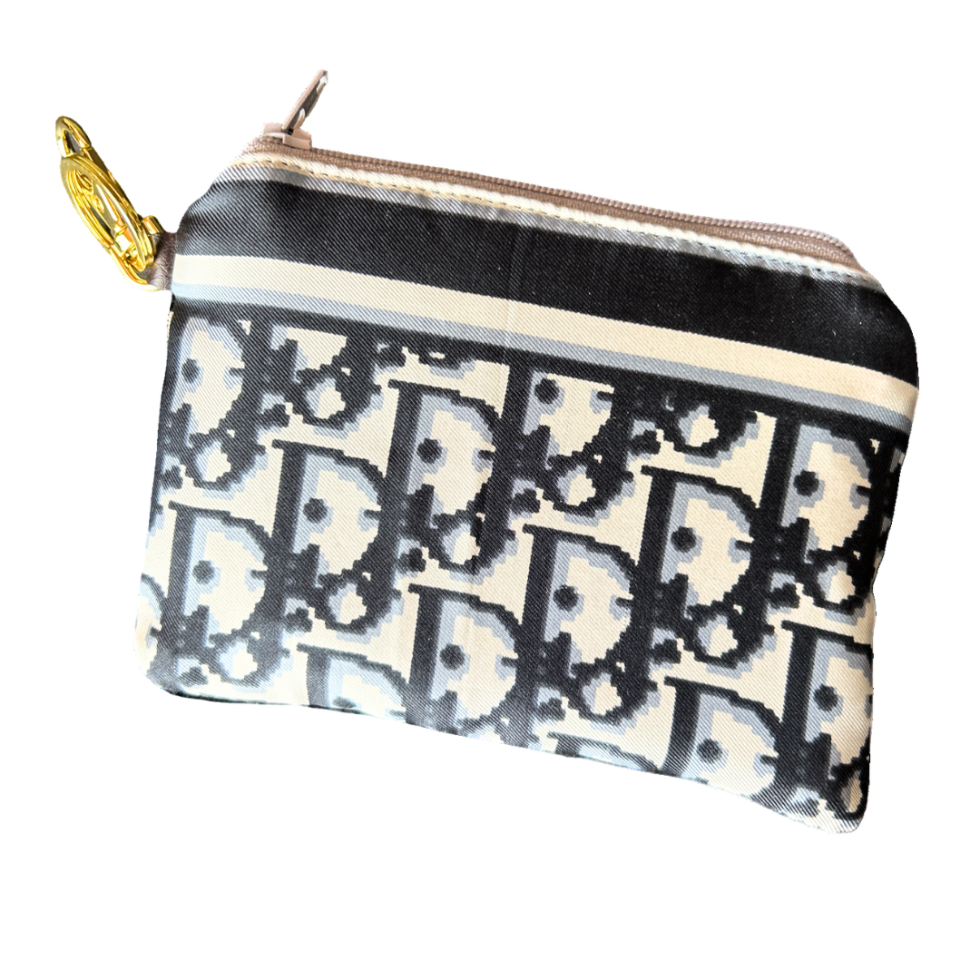 Trotter Noir Vintage Silk Scarf Coffee Run Keychain Bag