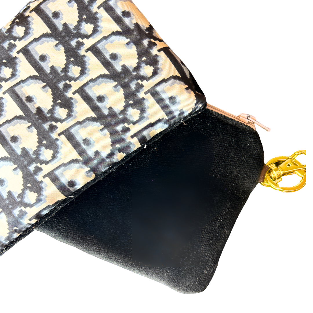 Trotter Noir Vintage Silk Scarf Coffee Run Keychain Bag