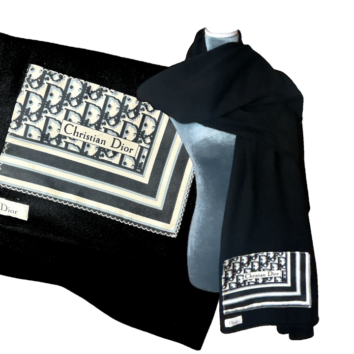 Dior Trotter Silk Scarf & Cashmere Shawl at Vintage Luxe Up