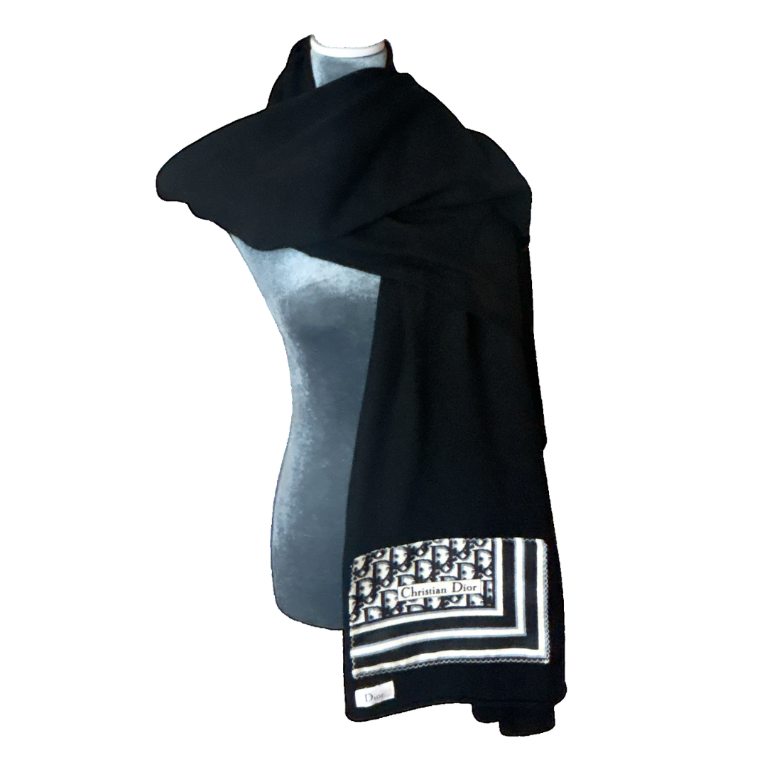 Dior Trotter Silk Scarf & Cashmere Shawl at Vintage Luxe Up