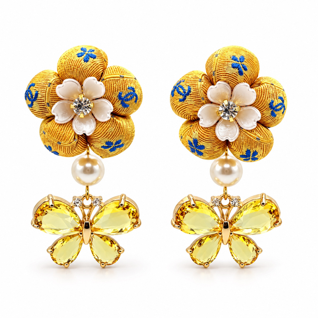 Chanel CC Butterfly Earrings | Chanel Jewelry