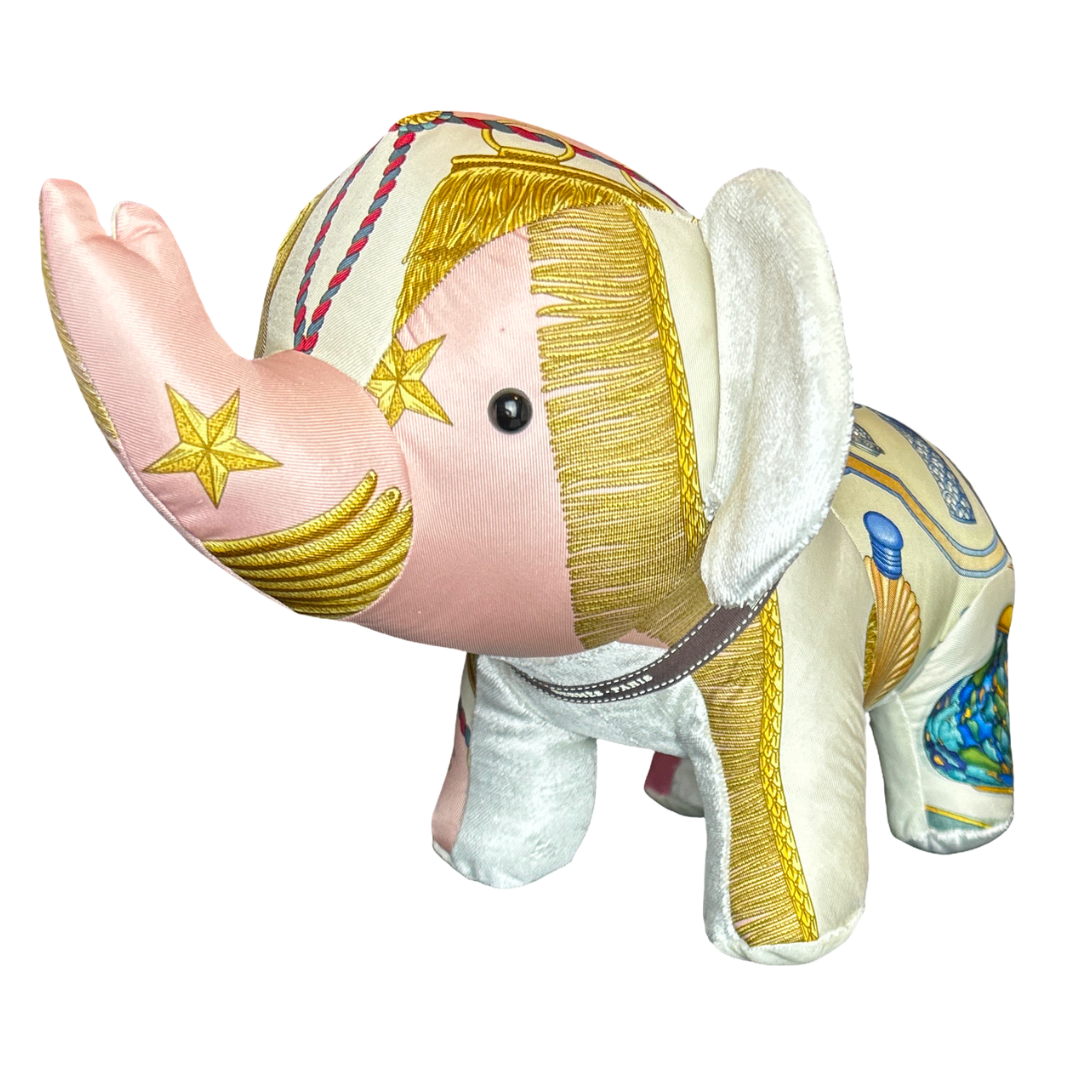 Hermes Qu'Importe le Flacon Scarf Patchwork Elephant at Vintage Luxe Up