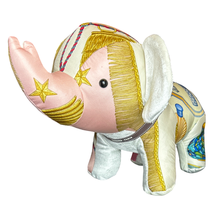 Hermes Qu'Importe le Flacon Scarf Patchwork Elephant at Vintage Luxe Up