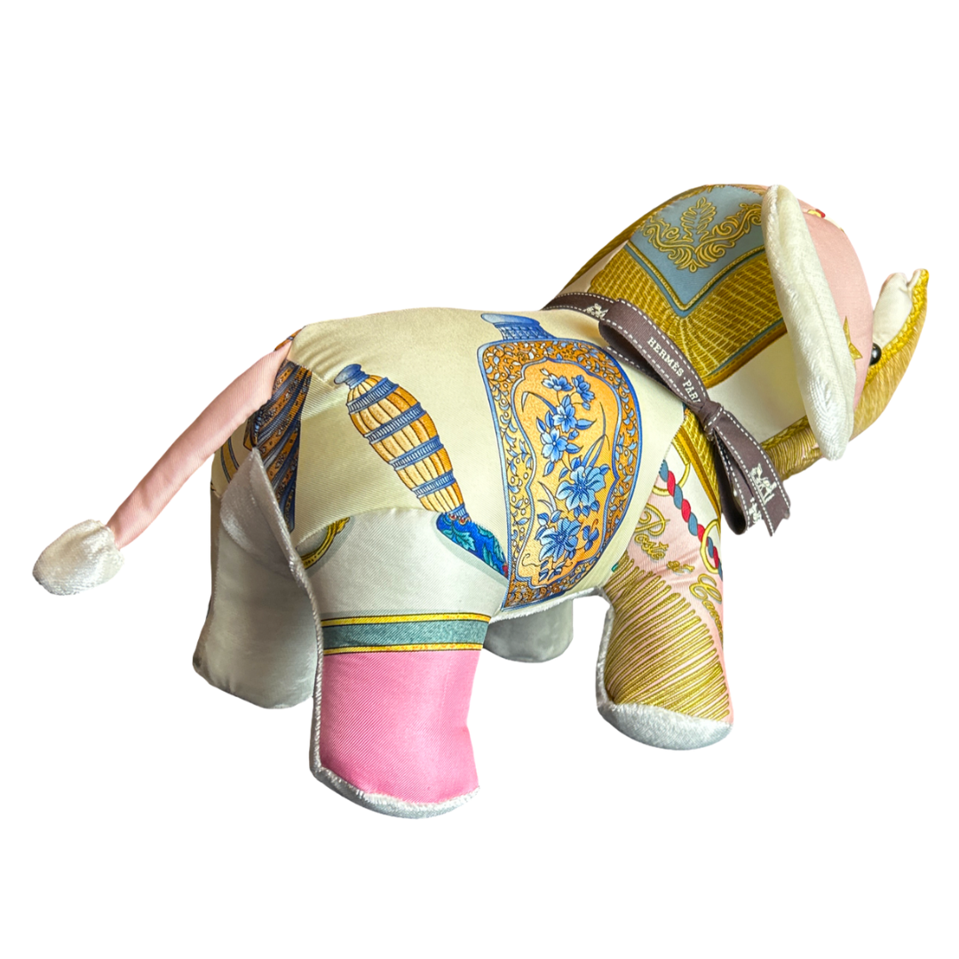 Hermes Qu'Importe le Flacon Scarf Patchwork Elephant at Vintage Luxe Up