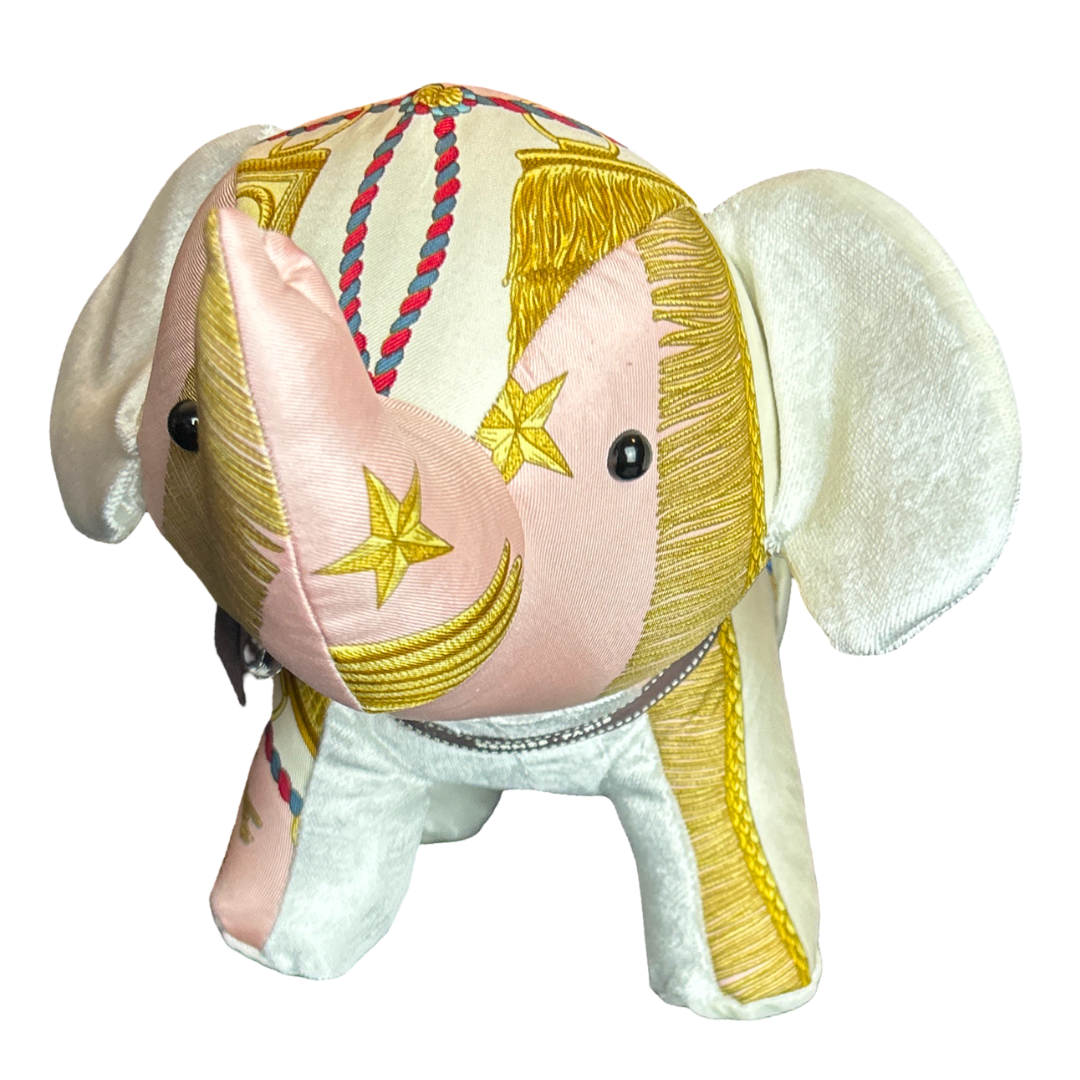 Hermes Qu'Importe le Flacon Scarf Patchwork Elephant at Vintage Luxe Up