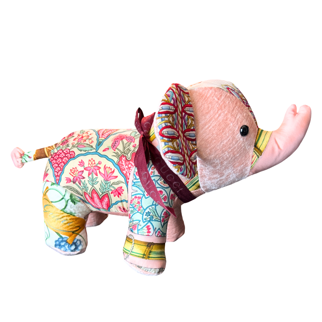 Gucci Chinoiserie Silk Scarf Patchwork Elephant at Vintage Luxe Up