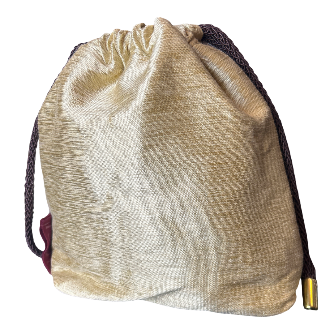 GG Bumblebee Vintage Silk Scarf Drawstring Crossbody Bag