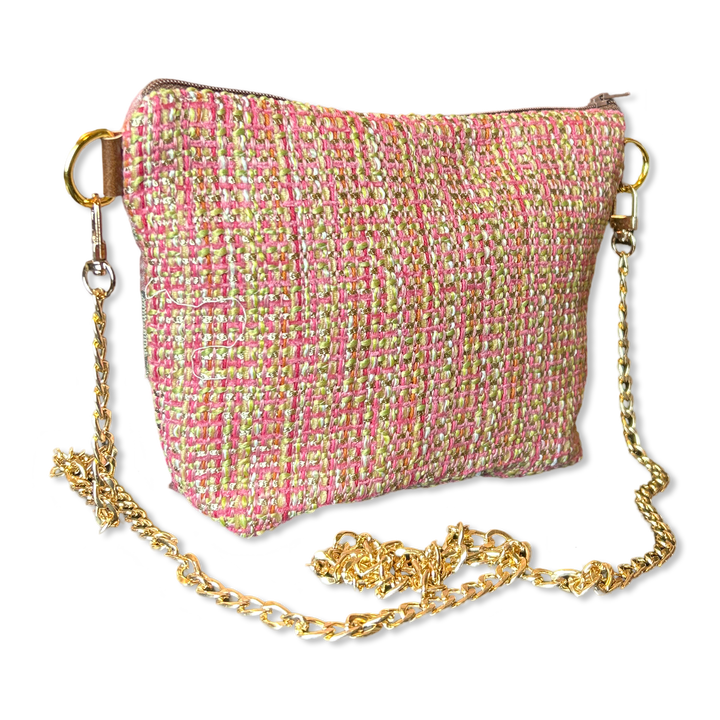 GG Logo Arabesque Pink Vintage Silk Scarf Crossbody Bag