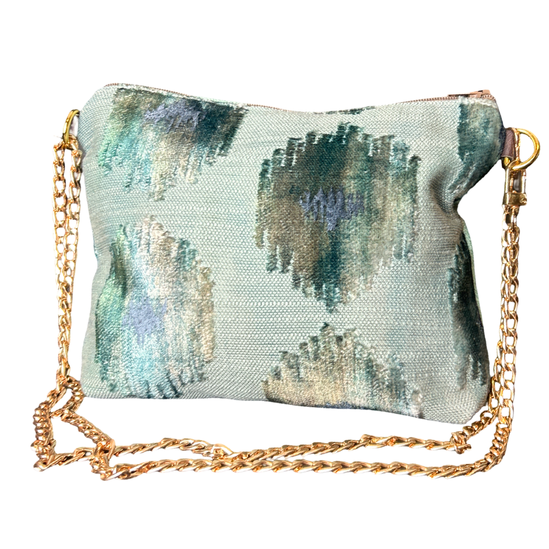 Chinoiserie Verte Vintage Silk Scarf Crossbody Bag