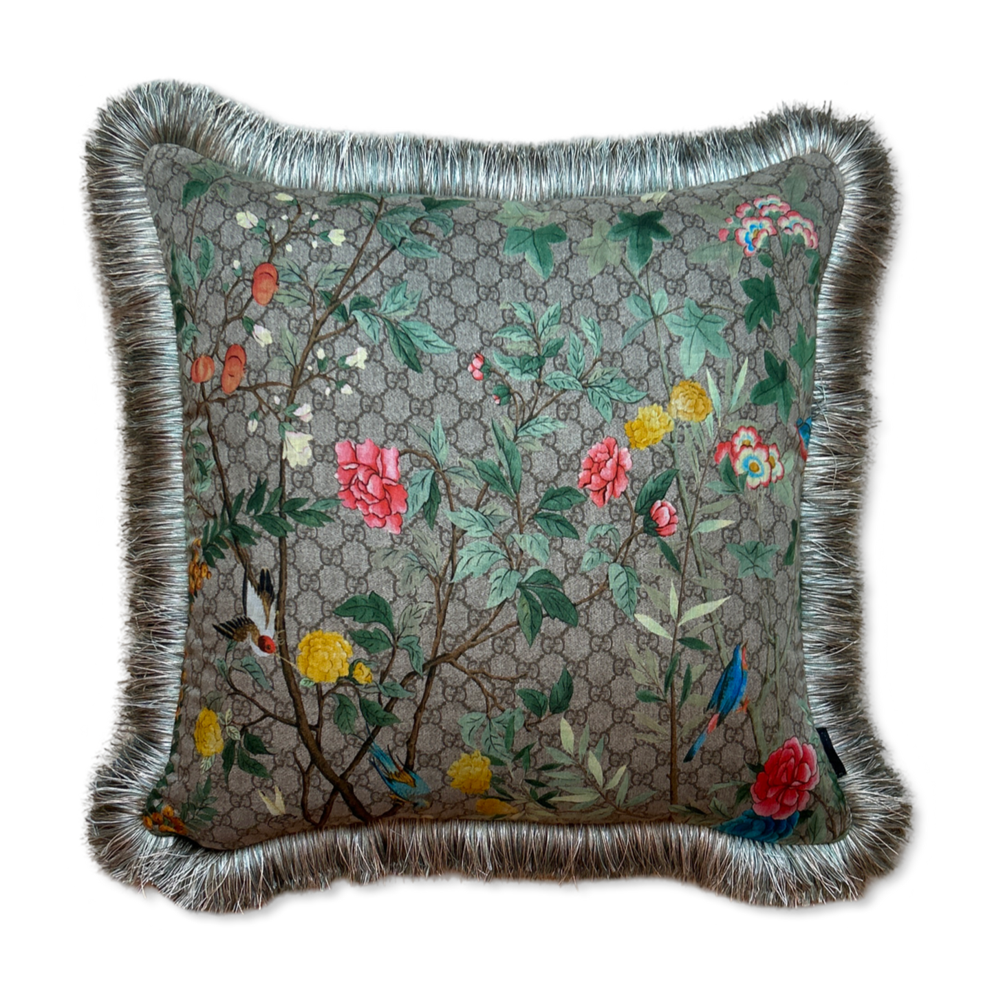 Gucci GG Logo Tree of Life Tian Chinoiserie Scarf Pillow at Vintage Luxe Up